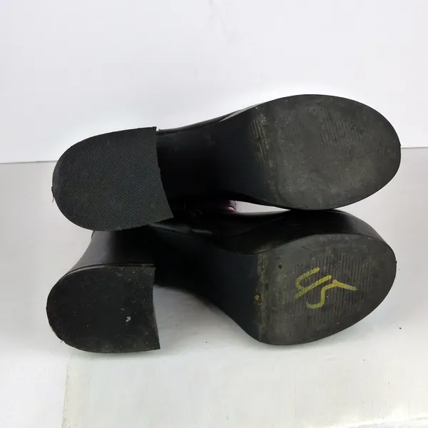 Dolls Kill Sugar Thrillz Heart Platform Boots Womens 6 Black Pink Y2K Cyber Rave - Image 13