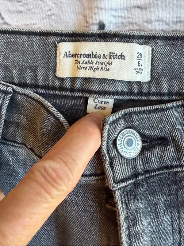 Abercrombie & Fitch The Ankle Straight Ultra High Rise 28 New NWT Black 6 Short - Image 6
