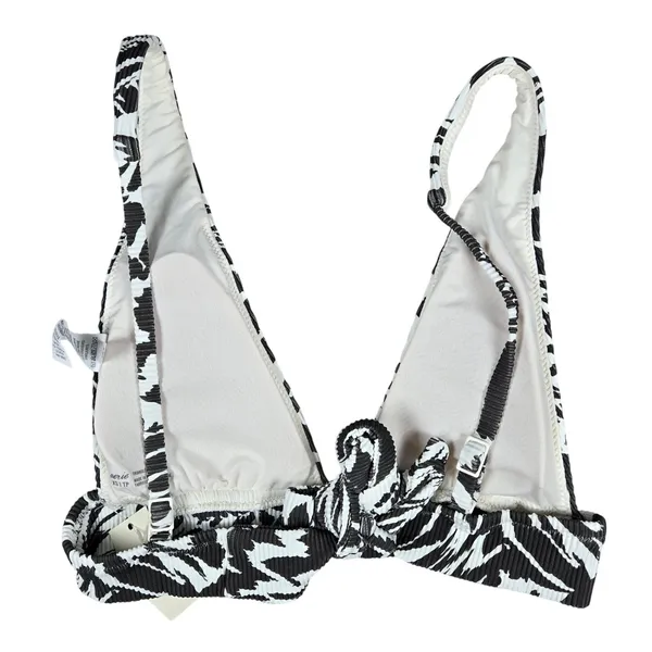 Aerie Women XS Triangle Bikini Top Ribbed‎ Zebra Print Black White Swim - Image 2