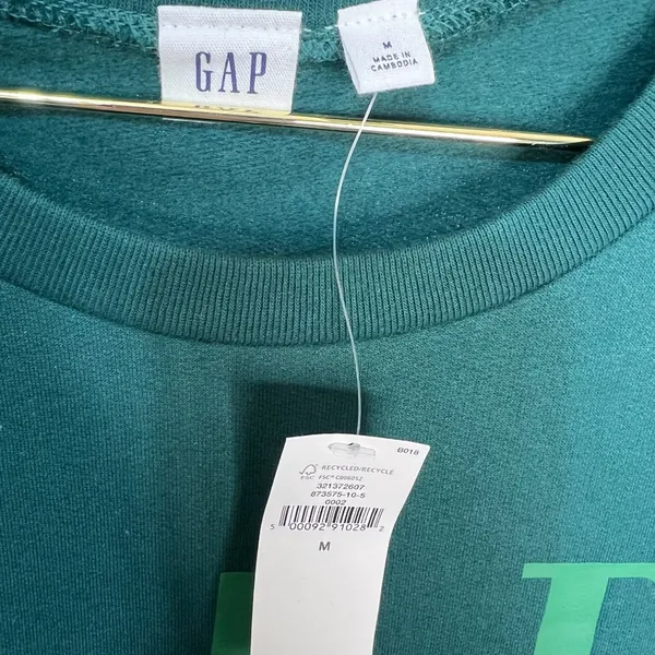 GAP Logo Crewneck Sweatshirt Green Women’s Size Medium NWT - Image 3