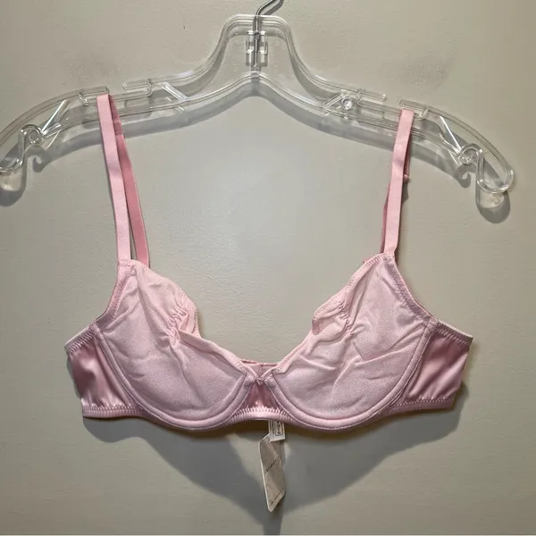 Free People Heart Throb Underwire Bra Silver Pink Women Size Medium NWT - Image 4