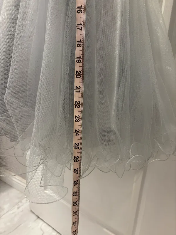 Ruffle Tule Strapless Sweetheart Short Homecoming Formal Dress Embellished Waist L - Image 8