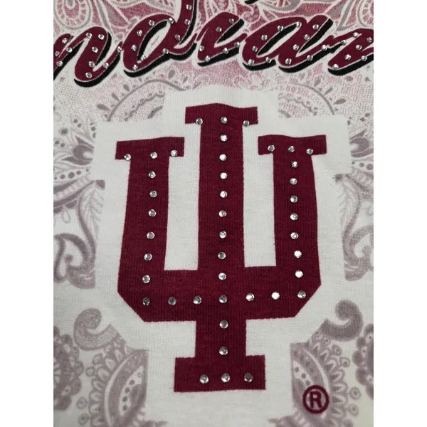 P. Michael Indiana University Hoosiers Blouse Top Shirt Bling Small 3/4 Sleeve S - Image 2