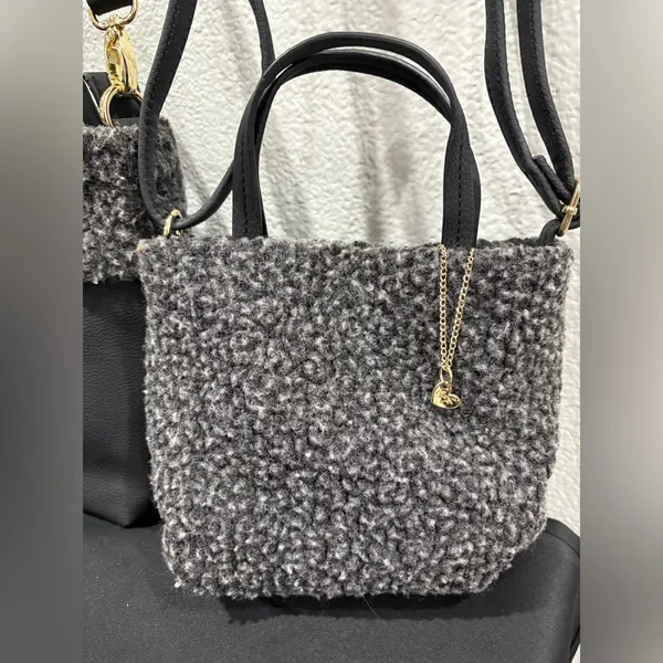 Nanette Lepore Black and Gray Crossbody Bag Set Mom and Daughter - Image 9