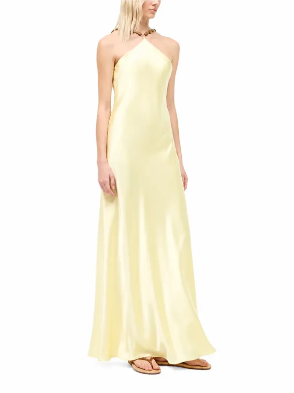 Staud Cadence Dress in Key Lime Butter Yellow 6 - Image 10