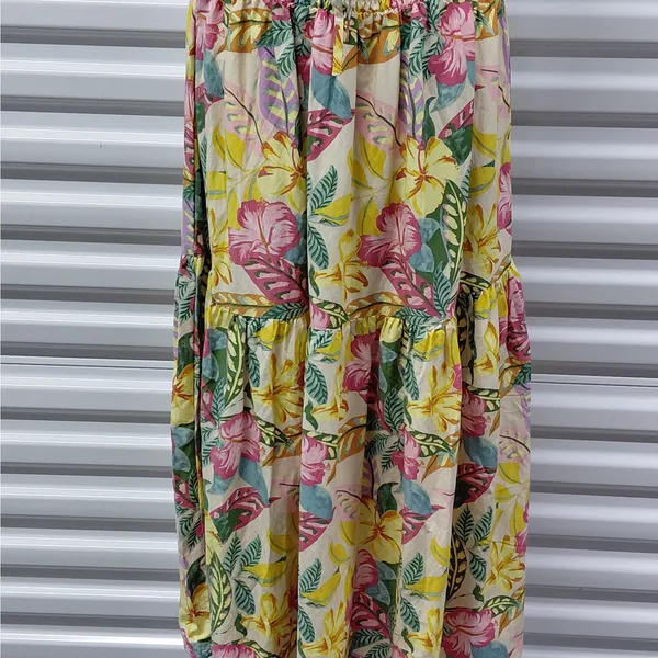 Roxy Womens Floral Dress Size Medium Tropical Vacation Resort Beach Boho Coastal - Image 9