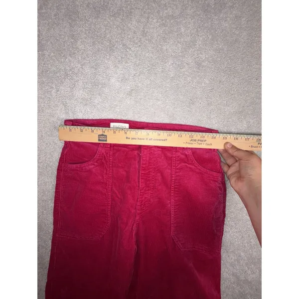 pilcro wide leg crop (29in Inseam) pink‎ corduroy pants raw hem 27 - Image 7