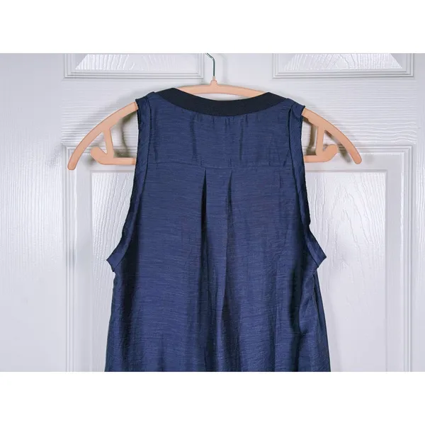 Reiss Keeley Sleeveless Belted Midi Dress Hemp Size 4 Blue Classic Quiet Luxury - Image 6