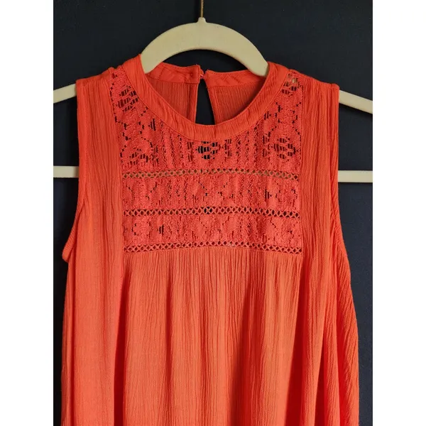 O'Neill Dress Womens Small Orange‎ Solid Relaxed - Image 2