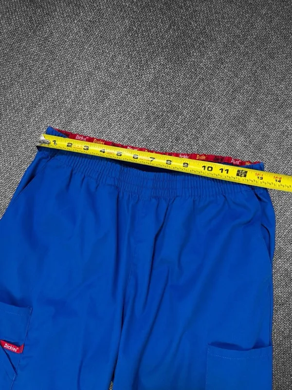Dickies Medical Royal Blue Scrub Pants Elastic Waist Cargo Uniform Medium - Image 6