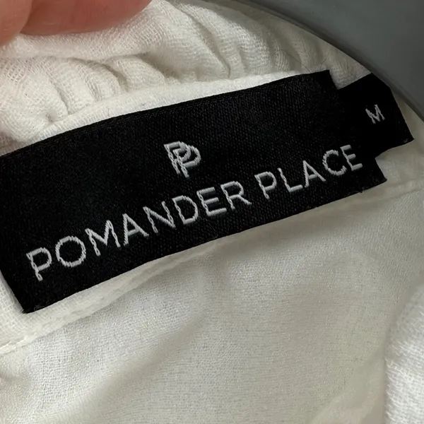 Pomander Place‎ White Dress Sleeveless Tiered Ruffle Neck Casual Medium - Image 4