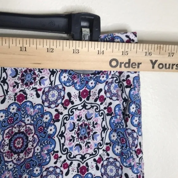 Loft Fluid Wide Leg Crop Pants in Medallion Linen Blend‎ ladies size medium - Image 7