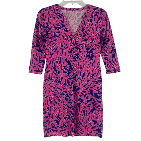 Lilly Pulitzer Alessia Did You Catch Dress Sz XXS Preppy Coastal Resort Pima - Image 2
