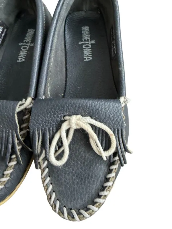 MINNETONKA Blue Leather Loafers Size US 7 - Image 7