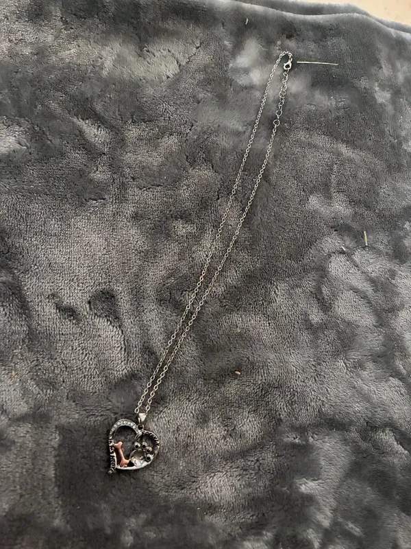 Forever In My Heart Dog Paw Print Necklace 925 Sterling Silver Heart Pendant - Image 4