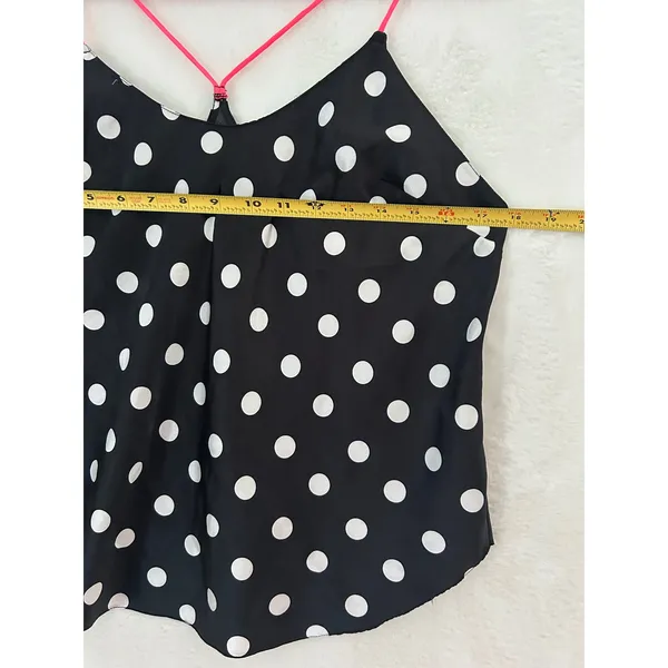 Victorias Secret Polka Dot Cami Top Black‎ Pink Straps Large 391191-HGK - Image 3
