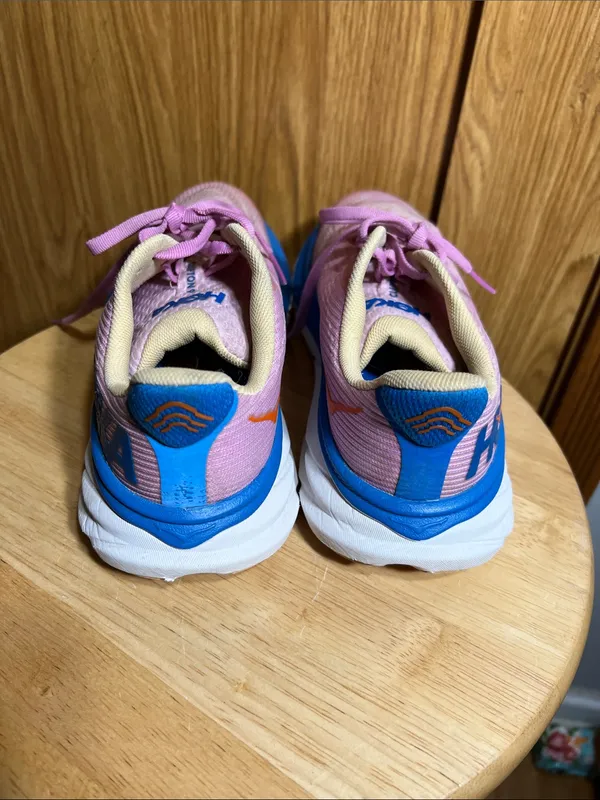 Hoka Women's Pink and Blue Running Sneakers - Image 3
