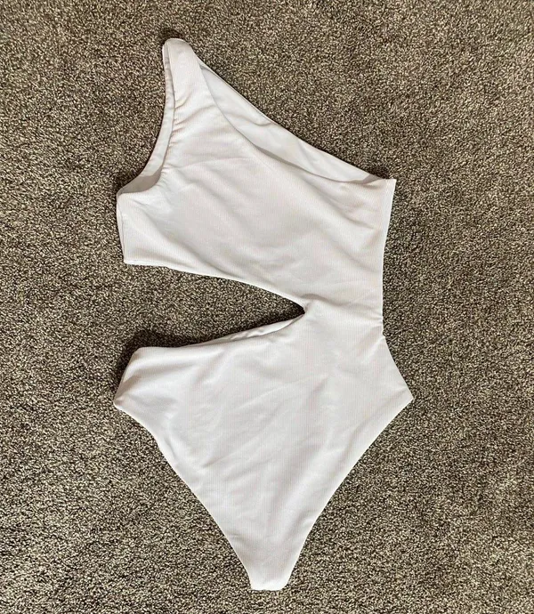 Beach Riot One-Shoulder White Cutout One-Piece Swimsuit - Image 4