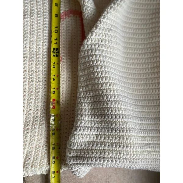 Handmade Knit E Monogram Sweater Peach Cream Old Money Heirloom Quiet Luxury M/L - Image 5