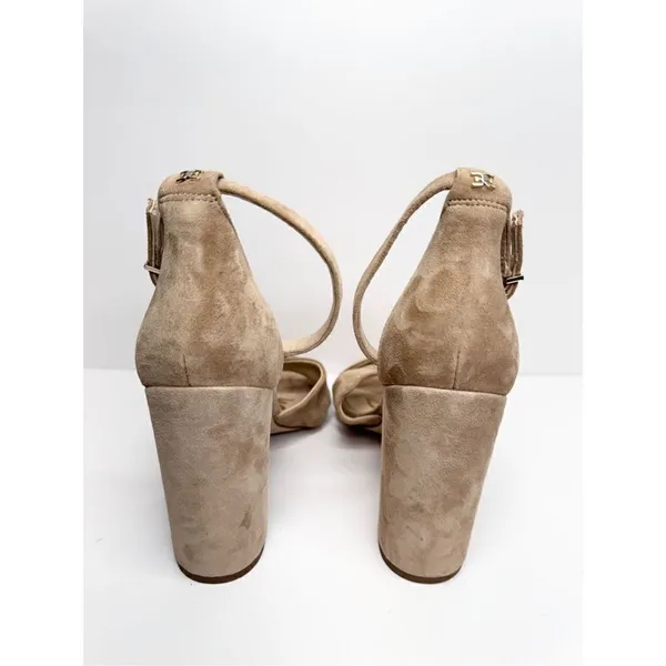 Sam Edelman Sandals Womens Size 10 Tan Suede Ankle Strap Block Heel‎ - Image 4