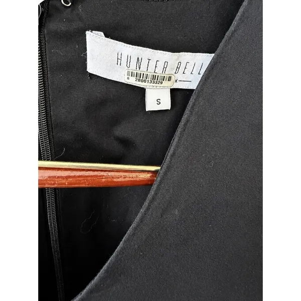 Hunter Bell Women's "Maya" Black Cotton‎ Puff Sleeve Poplin Dress Size S - Image 8