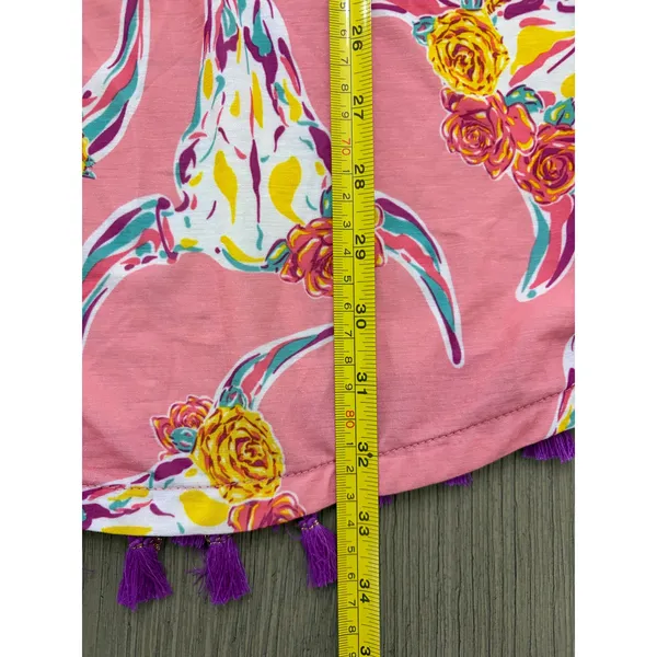 Simply Southern Pink Steer Skull Sleeveless Dress Women’s Small Pockets - Image 5