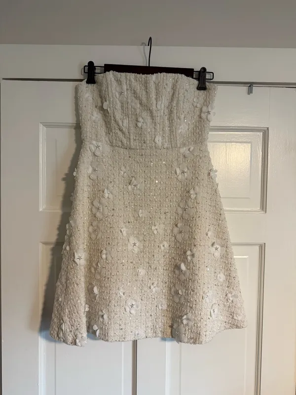 Anthropologie Strapless Tweed Mini Dress - Image 3