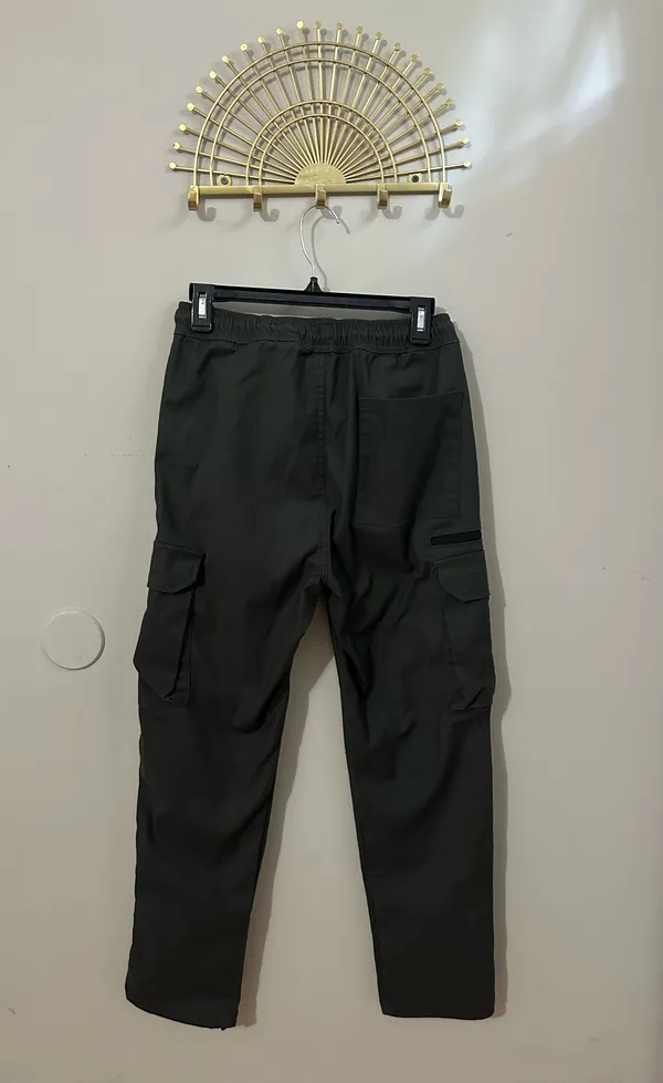 Wytzu Men's Black Cargo Pants - Utility Jogger Style - Image 2