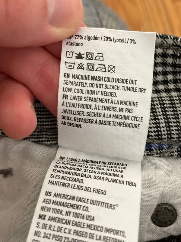 AMERICAN EAGLE Super Stretch Hi-Rise Mini Skirt Gray Black Plaid High Waisted 00 - Image 9