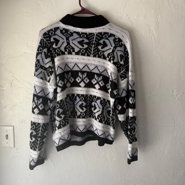 Vintage 80s Point South Fair Isle Acrylic Sweater Pullover Small Snow Ski‎ - Image 7