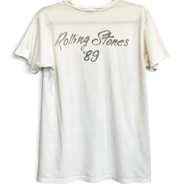 Daydreamer Rolling Stones 89 Weekend Tee Vintage White Graphic T-Shirt Small - Image 4