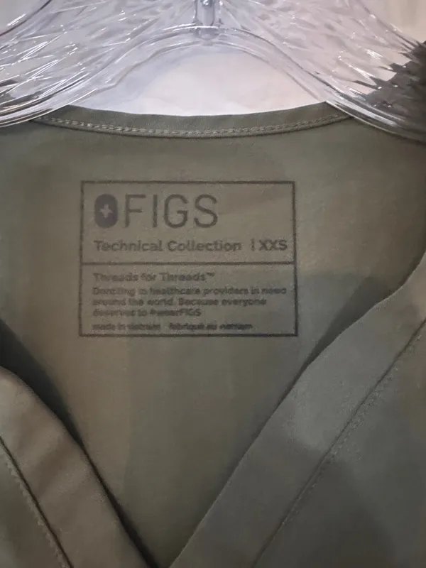 Figs Technical Collection Women's V-Neck Nursing Scrubs in Olive - Image 2
