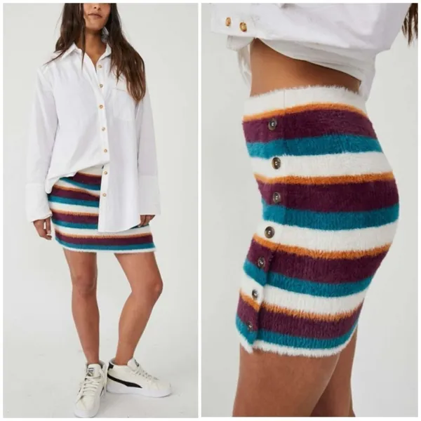 NWT Free People Ciara Sweater Mini Skirt / Fig Jam Combo Size M - Image 5