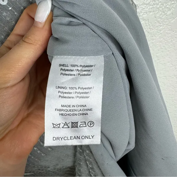 Sau Lee Opal Gown Maxi Dress Gray Sequin Size 2 NWT - Image 7