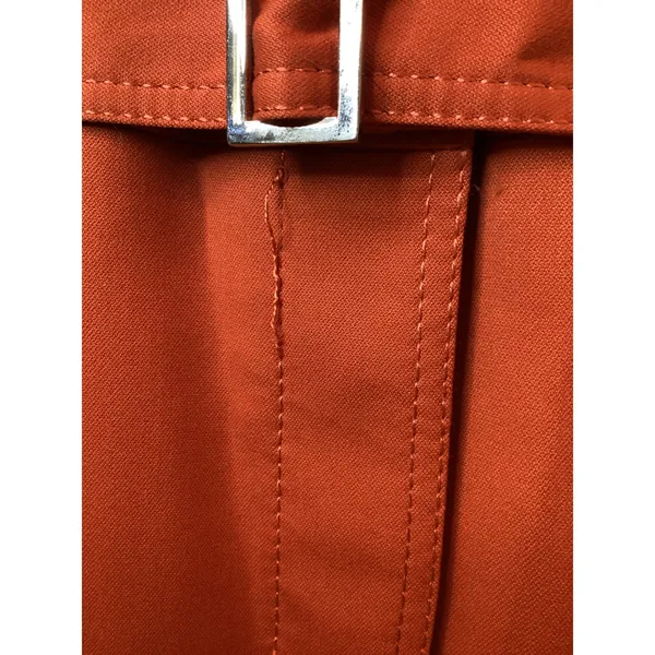 Albert Nipon Women Orange Belted Trench Coat Size‎ 12 - Image 3