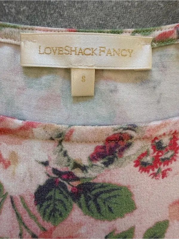 LoveShackFancy Dalary Veiled Kiss Mini Dress Floral Ruched Puff Sleeve Small - Image 11