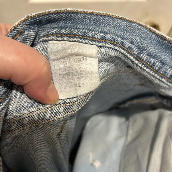 Faded Glory‎ Vintage 90s High Rise Denim Shorts Medium Wash 12 Made in USA Mom - Image 6