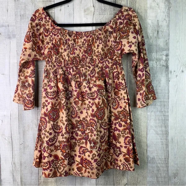 Pinky Size Medium Smocked Front Wear Around Shoulders Shirt Shining Sequins - Image 2