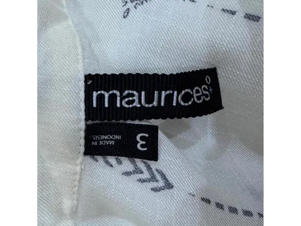 Maurices White Boho Print Short Sleeve V-Neck Tunic Top Plus Size 3X - Image 6