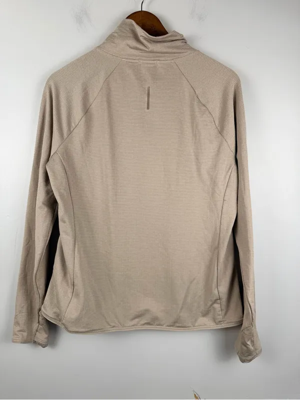 REI Co-op women’s tan waffle knit mock neck sweatshirt size medium - Image 6