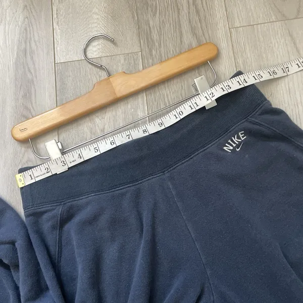 Vintage Nike Sweatpants low rise bootcut 31.5" womens Blue medium loungewear y2k - Image 4