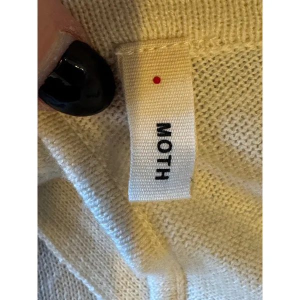 Moth‎ Anthropologie Sweater Women Small Ivory Knit Peplum Tie Back Short Sleeve - Image 8