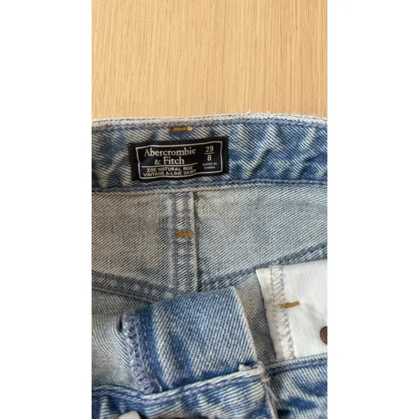 Y2k Abercrombie & Fitch Zoe Natural Rise Vintage A-Line Denim Skirt Size 8 2691 - Image 8