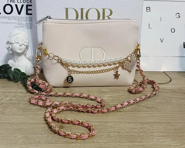 Dior Makeup Cosmetic Case Purse Pouch Shoulder Bag - Image 3