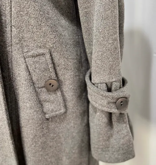 Vintage Via Spiga Gray Double Breasted Wool Pea Coat - Image 4