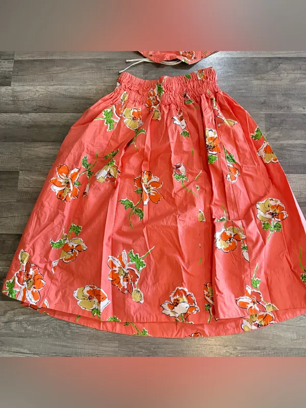 Free People Luca Printed Bustier Corset Top & Midi Skirt Vintage Set M - Image 4