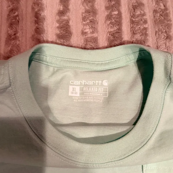 Carhartt Relaxed Fit Pocket T-Shirt Mint Green XL 16-18 Short Sleeve Tee - Image 3