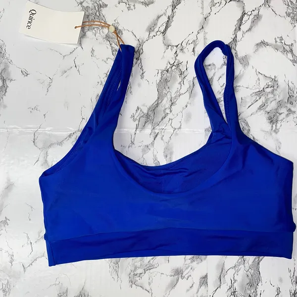 NWT Quince Electric Blue Italian Tank Bikini Swim Suit Top Women's Size Small - Image 6