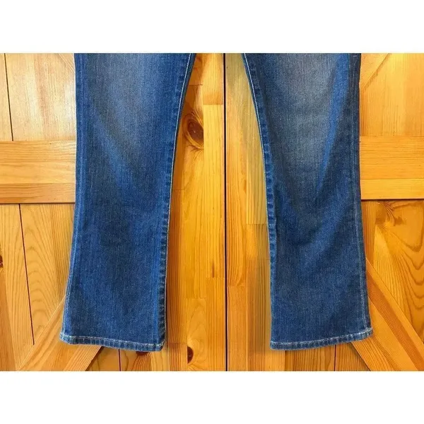 Hudson Harper High Rise Crop Flare Medium Wash Jeans Distressed Size 27 (8814) - Image 3