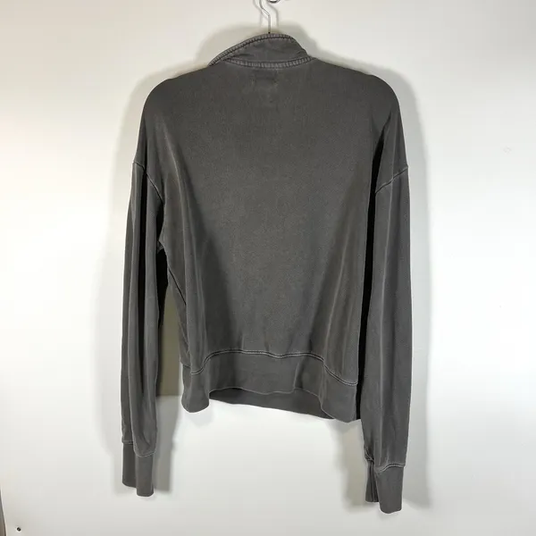Sundry Crop‎ Three Quarter Zip Up Sweat Shirt Long Sleeve Gray Size 3 Large - Image 7
